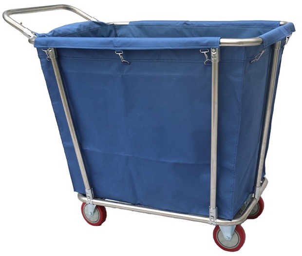 不銹鋼錐型污衣車/換片車 – 有推手柄 Linen Trolley